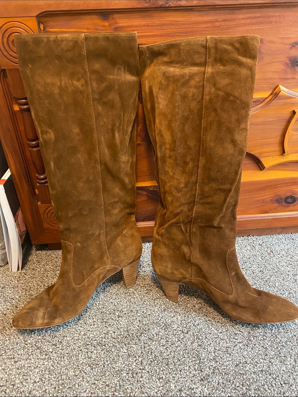 Polo by Ralph Lauren Suede Over-the-Knee Boots in Warm Brown